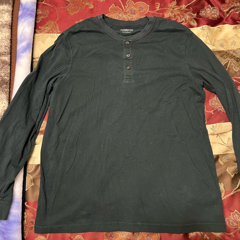 Men’s Green Henley Long sleeve
